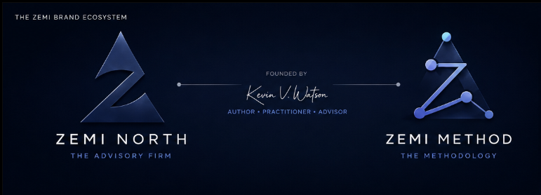 The Zemi brand ecosystem: Zemi North, founded by Kevin V. Watson, connected to the Zemi Method.